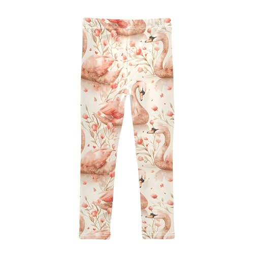 Graceful Swans Dancing Girls Leggings Athletic Pants Tights Stretch Bottom2