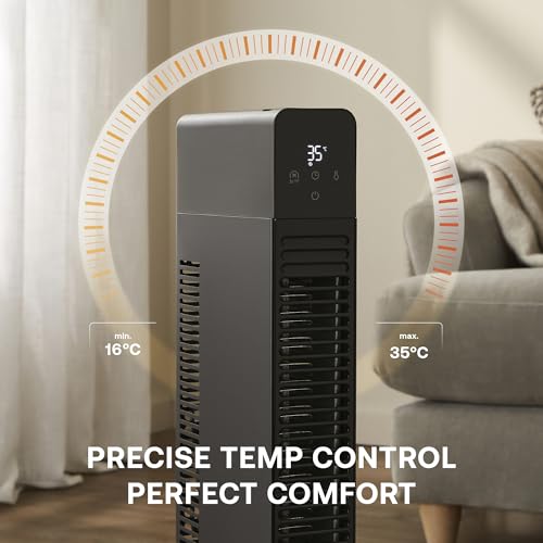 Dimplex DXDC22 ThermaFlex 2-in-1 Baseboard & Tower Fan Heater – Portable Electric Convector Heater with Adjustable Thermostat, Tip-Over Protection, Fan Only & Fast Warm-Up – Black
