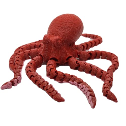 Myfuturshop® Pulpe articulé fabriqué en 3D Jouet éducatif et sensoriel qui peuvent colorer dans la famille des parents et des enfants - Cadeau original (Rouge Glitter) Cover