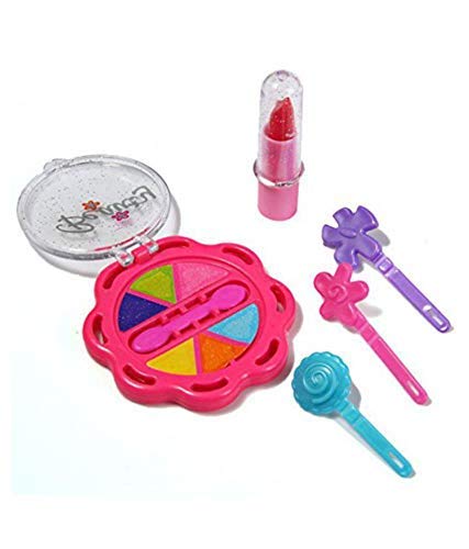 Rubela J S Little Girl'S Plastic Cosmetic Play Beauty Salon Makeup Set Toy (Pink)