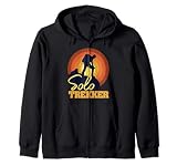Solo Trekker Sunset Hiking Adventure Zip Hoodie