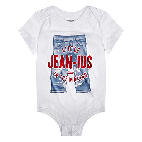Levi's Baby Graphic Bodysuit, white big dreams little jeans, 3M