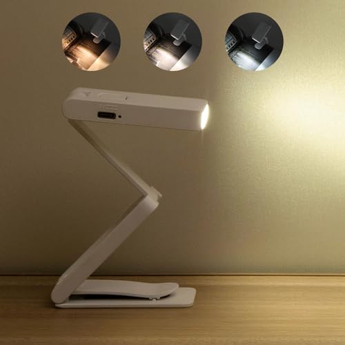 ZKLiLi Book Light Clip on Reading Light for Bed, USB Rechargeable Book lamp, Book Gifts for Women Men, Portable 3 Color Dimmable LED Small Book Accessories for Reading Lovers (Book Light)