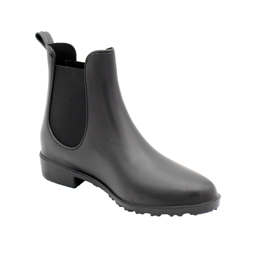 PFIFF 102663 Kinder Stiefelette „Lucky“, wasserdichte Gummistiefel, Schwarz, 30-35