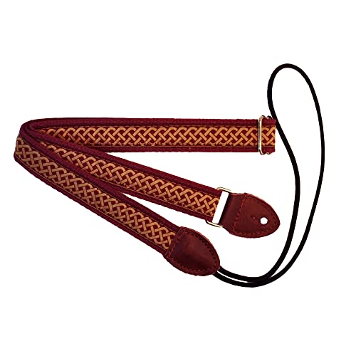 Souldier FMDA0639BD05BD - Handmade Fabric F-Style Mandolin Straps, 1 Inch Width and Adjustable Length, Burgundy