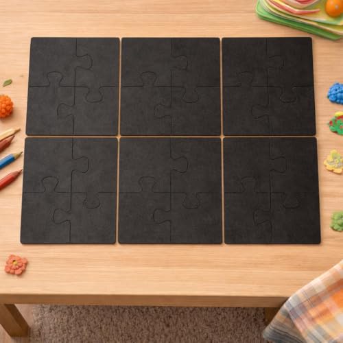 Image of Wooden Jigsaw Puzzle Set of 6 for Kids | Pack of 6 Puzzles with 4 Pieces Each | Learning Toy for 2 3 4 5 Year Old Boys & Girls (Fruits Theme)