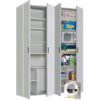 Habitmobel Pack Armarios Auxiliares Despensa Multiusos Cuatro Puertas Medida Total Alto 190cm X Ancho 122cm X 35cm Fondo Amazon Es Hogar
