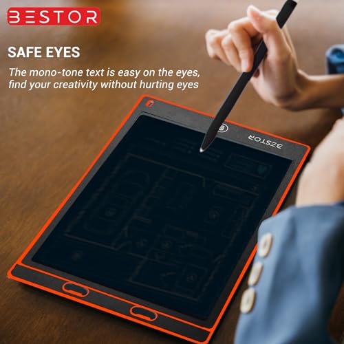 BESTOR® Portable Ruff 12 inches LCD Paperless Memo Digital Tablet Notepad Scribble Board/E-Writer/Writing/Drawing Pad/Digital Writing Tablet/Erasable Doodle Pad (Red)