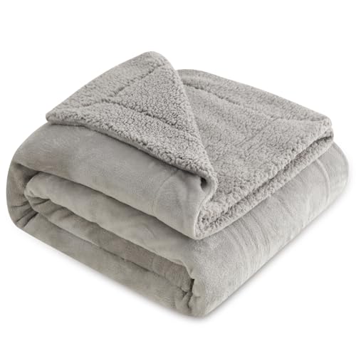 クモリ(Kumori) 2枚合わせ 厚手毛布 シングル 冬用 掛け毛布 あったか 防寒 ブランケット 吸湿発熱 抗菌防臭 静電防止 洗える 150X200cm グレーのサムネイル