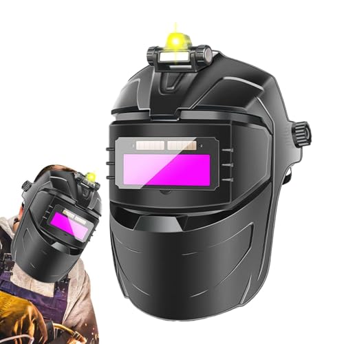 WJnflQN Capucha de soldadura, cubierta facial de soldadura antirreflejos, protector facial antivaho de pantalla ancha, casco ajustable para reparación de automóviles de construcción