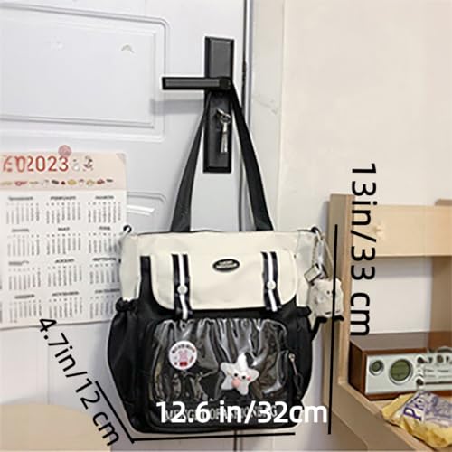 ITA Bag Crossbody Purse Adjustable Handbag Kawaii Pin Display Bag with Insert & Cute Accessory for Anime Cosplay (Black)3