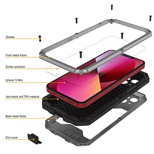 PunkCase for iPhone 13 Mini Metal Case 2.0, Silver - Image 4