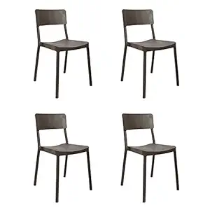Cello Eskimo Cafeteria Set of 4 Chairs (Brown)