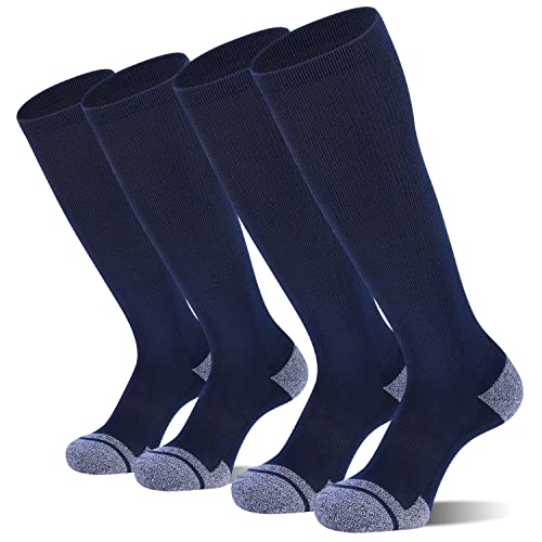 CS CELERSPORT 2 Pack Baseball Softball Socks Over the Calf Sports Tube Socks for Youth Men and Women Medium Navy Blue