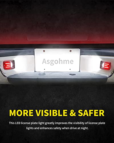 Image of White LED License Plate Lights with Red OLED Neon Tube Tag Lamp Assembly Replacement Compatible with Toyota 1995-2004 Tacoma Pickup Truck, Pack of 2