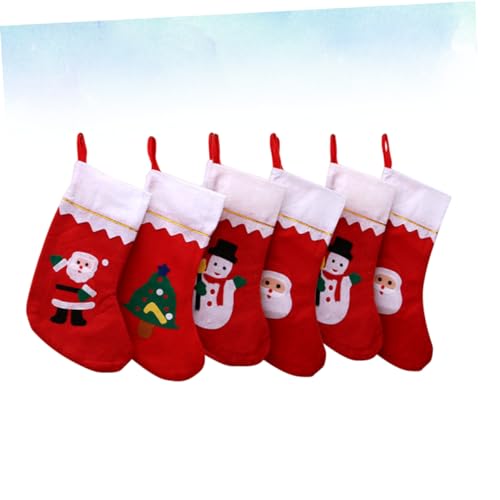 6 Unidades meias de doces de natal decoração da árvore de natal sacos de doces de natal meias doces
