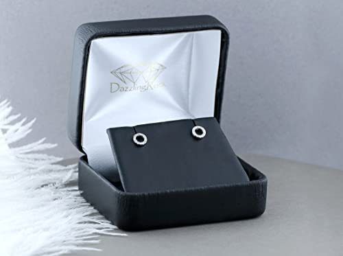 Dazzlingrock Collection 0.10 Cttw Round White Diamond Halo Circle Shape Stud Earrings for Women in 925 Sterling Silver3