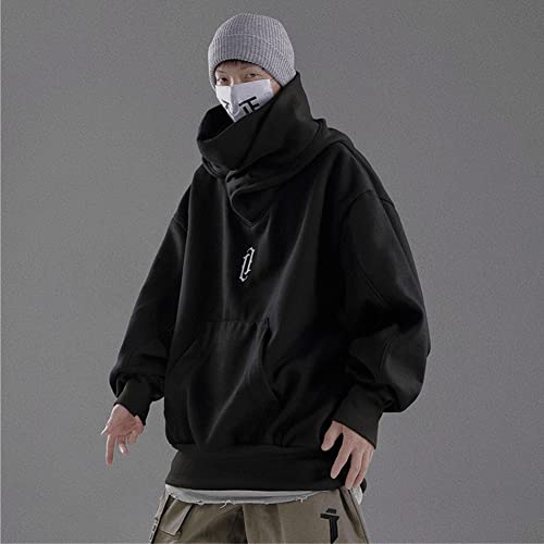 Ninja Double Neckline Cotton Pullover Techwear Harajuku Men Hoodie Hip Hop Streetwear Hoodies Sweatshirts4