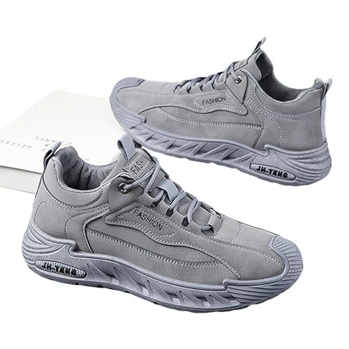 Image of ANUFER Mens PU Sport Shoes Fashion Chunky Sneakers Height Increasing Trainers