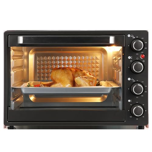 MJMLUCK Mini Horno eléctrico de 40 L: Cocina multifunción con Control de Temperatura de 90 a 230 °C, Tres métodos de Calentamiento, horneado en Cuatro Capas, Temporizador de 60 Minutos y fácil limpi