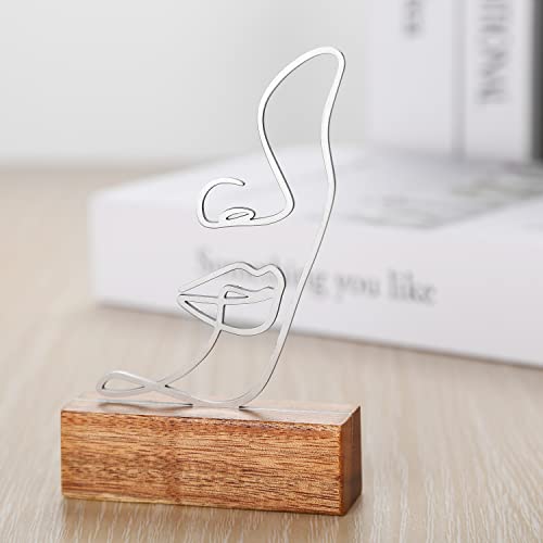 Minimalist Office Decor For Women Shelf Sculptures Home Decor Women Face Statues Modern Abstract Decoration On Shelf Desktop Cabinets Bookshelf Table Desk For Living Room Bedroom Home Office Fas #TOP1