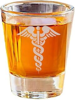 2oz Pharmaceutical Hermes Greek Caduceus Shot Glass pharmacy