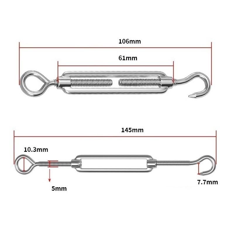 Leaum 36-teiliges Drahtseilklemmen-Set – M4 Edelstahl, Mit Kauschen, Pressklemmen & U-Klemmen Für 4-mm-Seile, Für Outdoor & Befestigungen