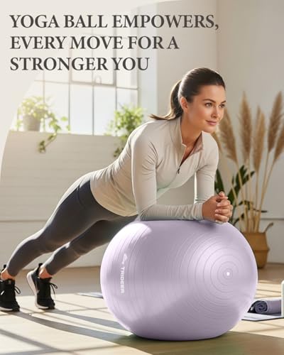 Image of Trideer Exercise Ball, Stability Yoga Ball for Physical Therapy, Active Sitting, Pregnancy & Birth Labor Prep, Core Strength, Balance Training, Posture Improvement and Daily Stretching, 55 /65 /75cm