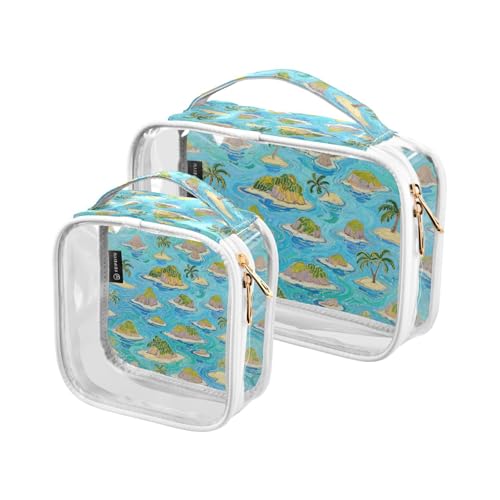 siphylline Paquete de 2 bolsas de aseo transparentes para hombre, aprobadas por la TSA, bolsas reutilizables para mujer, esenciales de viaje