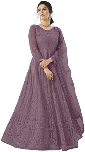 PATLANI Women's Wine Maxi Dress, Net with Ultra Satin Inner, Size 3XL,  Purple, Fit and Flare, Embroidered, Diwali, Sleeveless, Round Neck, Plus  Size: Buy Online at Best Price in UAE