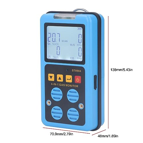 Detector de Gases Múltiples portátil con sensor sensible y pantalla retroiluminada 8