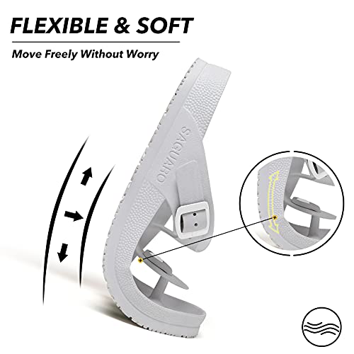 Image of SAGUARO Men's Women's Comfort Double Buckle Sandals Lightweight Adjustable EVA Sandals with Rubble Sole