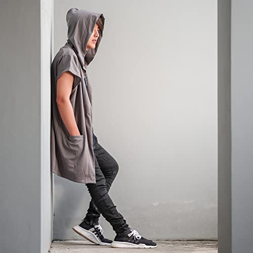 Men's Sleeveless Noragi Hoodie Oversized Kimono Jacket One Size Vest Cardigan Gym Coat4