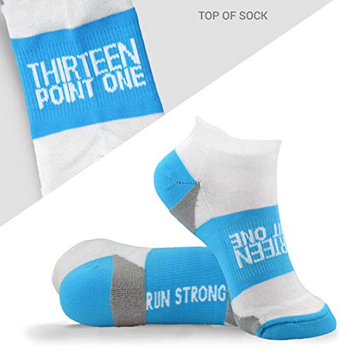 Gone For a Run Inspirational Ankle Socks for Women - Affirmation - Fun Running Socks - Runners Gifts & Motivation - 13.1 (Baby Blue) - Thumbnail 4
