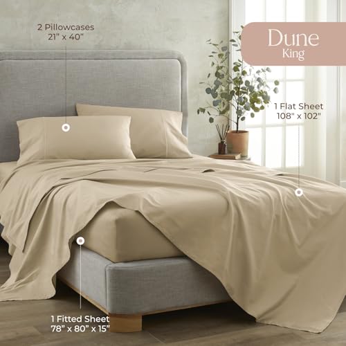 Image of Whisper Organics 100% Organic Cotton Bed Sheets with Deep Pocket 4 Pc. Set