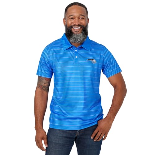 FOCO Orlando Magic NBA Mens Striped Polyester Polo - L