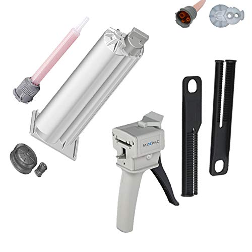 50ml/1.7oz Empty (100 Pack) 10:1 Ratio Dual-Barrel Cartridge & Dispenser Full Kit