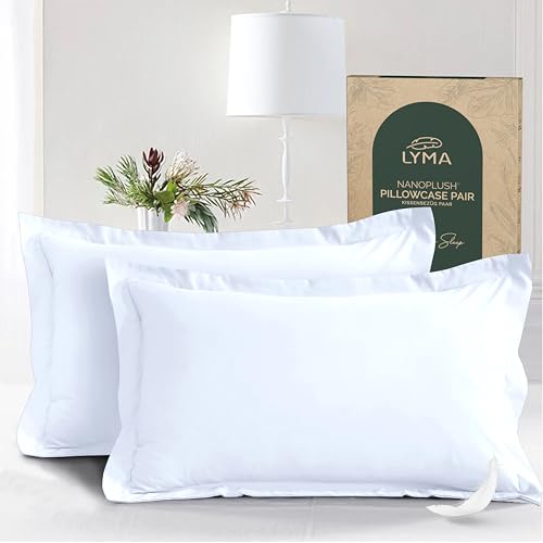 LYMA Pillow Cases Pack of 2 & 4 Ultra Soft Breathable Housewife & Oxford Cover OEKO-TEX Certified Nanoplush Double Brushed Quick Dry Pillowcases Envelope Closure Wrinkle Fade Resistant 50x75 CM
