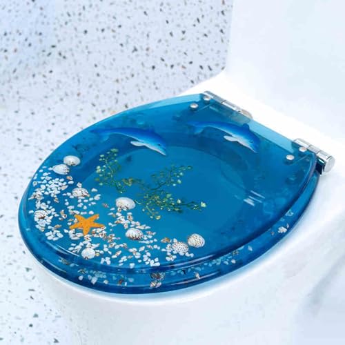 便座ソフトクローズ、 透明樹脂製 ゆっくり閉まる クイックリリース トイレシート U/V/O トイレ用 10〜20cm 穴間隔 33〜40×40〜48cm(J Style)