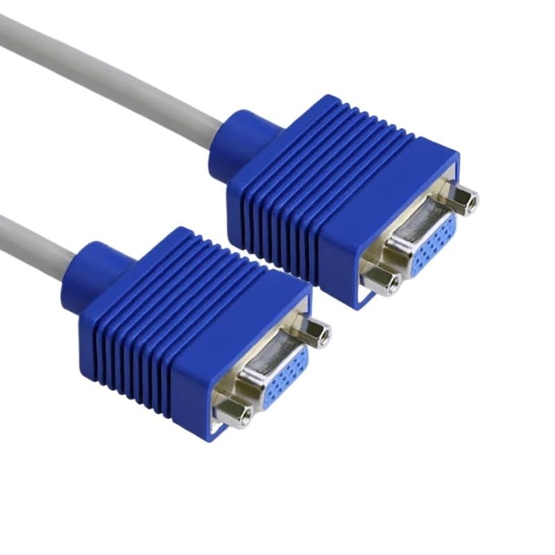 Kabel rozdzielający VGA do monitora komputera, wyświetlacza, przedłużacz przewodu, męski na żeński, synchronizacja wideo, konwerter kabla (ze śrubą)