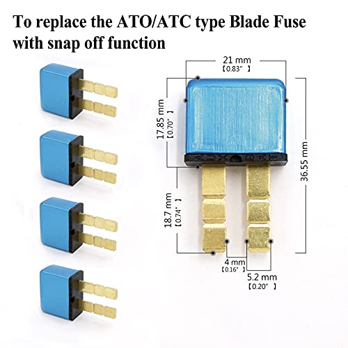 Photo-Top 15A, Circuit Breaker T1 Thermal Reset, Plug In Mounting With Snap-Off Function, Atc Ato Blade Type Terminal Connection (5Pcs) #TOP2