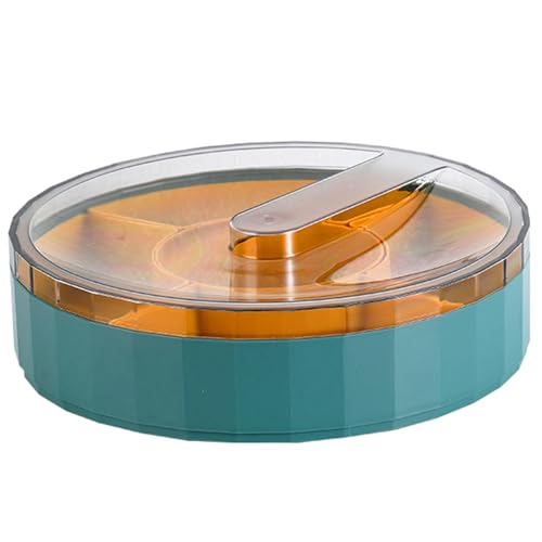 MEIBAOGE Eficiente soporte giratorio de una sola capa para frutas, elegante cuenco con tapa, elegante caja para frutos secos, frutas secas y alimentos, como se muestra en las imágenes