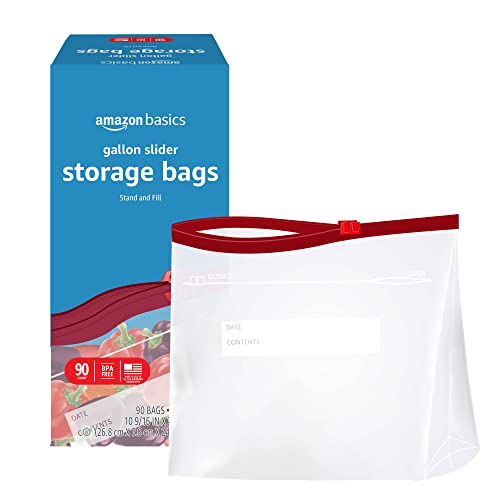 Amazon Basics Slider Gallon Food Storage Bags, 90 Count (Previously Solimo) #TOP1