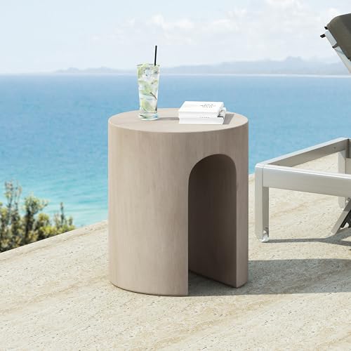 Christopher Knight Home Outdoor Round Side Table, U-Shaped Patio Garden