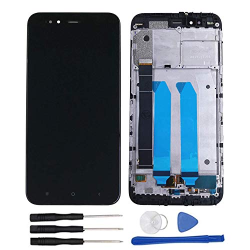 soliocial Asamblea Pantalla LCD Pantalla Táctil Vidrio para Xiaomi Mi A1 MiA1/ Mi5X Mi 5X 5.5'' Negro con Marco