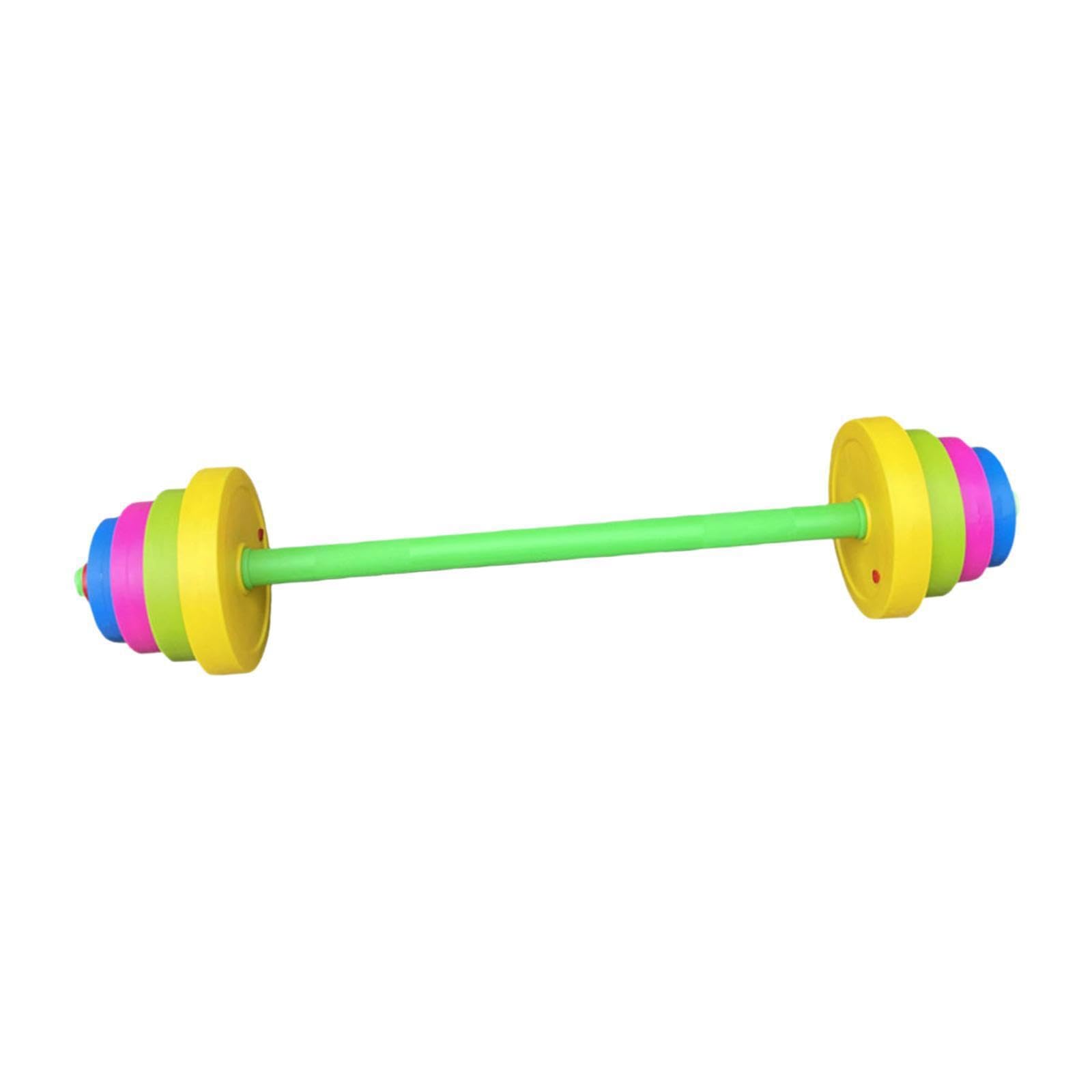 Set di pesi con manubri per ragazzi e ragazze, articoli da gioco colorati e sicuri, per introdurre i bambini piccoli all'allenamento della forza, Manico 49 cm