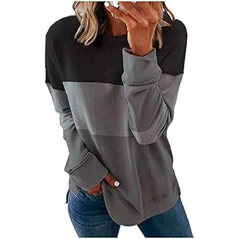 Sweaters Cardigan Graphic Blouses Hoodies for Women Cute Women's Crewneck Sweatshirts Classic Fit Long Sleeve Casual Loose Tunic T Shirt Blouse Tops Pullover Tees Grey Cover