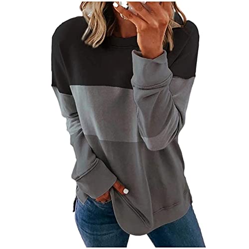 Athleisure Crewneck Sweatshirts for Women Oversized Long Sleeve Cute Tops Teen Girls Lightweight Pullover Sweaters