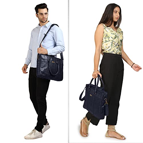 Image of Probus 13-Inch / 14 Inch / 15.6 Inch Vegan Leather Laptop Messenger Bag Sleeve Case Cover for MacBook Office Executive