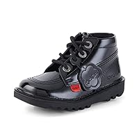 Kickers Unisex Kids Kick Hi Classic Ankle Boots with Zip | Extra Comfortable | Added Durability | Premium Quality, Black, 10 UK Child